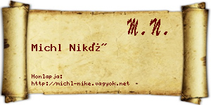 Michl Niké névjegykártya